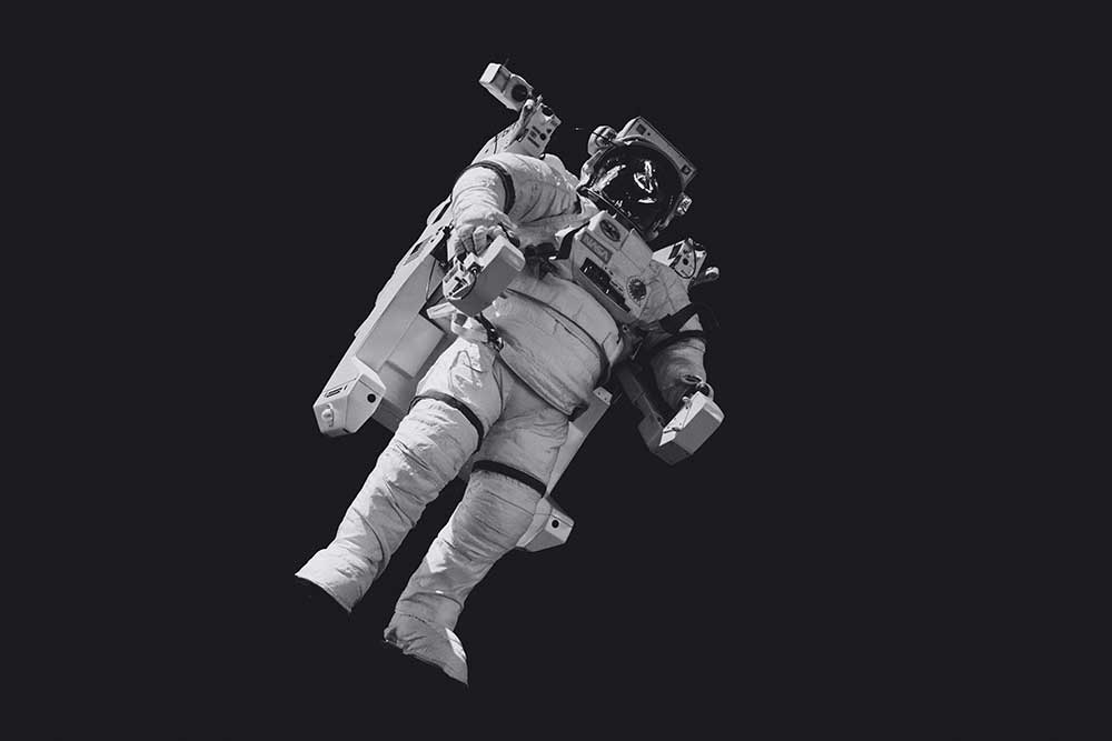 Astronaut in de ruimte als metafoor voor de merk missie